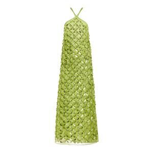 Green Beaded Spaghetti-Strap Maxi Dress